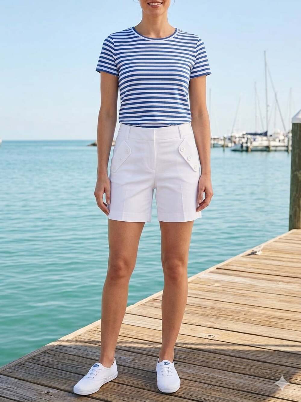 Wawa White Button Detail Shorts Size Medium
